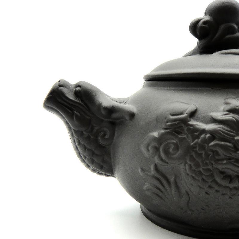 Kung Fu Tea Teapot Imperial Dragon Embossed Purple Clay Tea Set