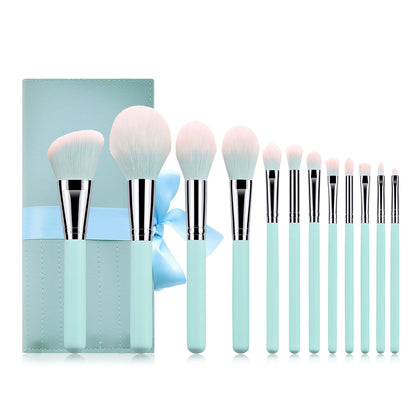 Makeup Brushes Set - 12 Light Blue Brushes - China Creative Hub