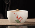 Hand-painted Household Living Room Ceramic Ashtray With Lid Non-slip