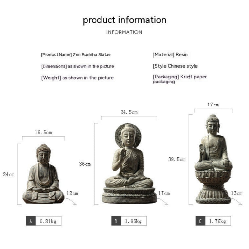 Chinese Zen Buddha Ornament Home Living Room Entrance Office Desk