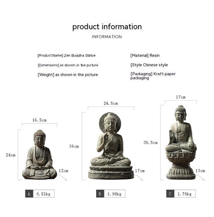 Chinese Zen Buddha Ornament Home Living Room Entrance Office Desk