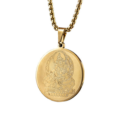 Men's Treasure House Lucky Yellow God Of Wealth Pendant