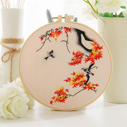 Chinese Style Flower And Bird Diy Hand Embroidery Material Bag