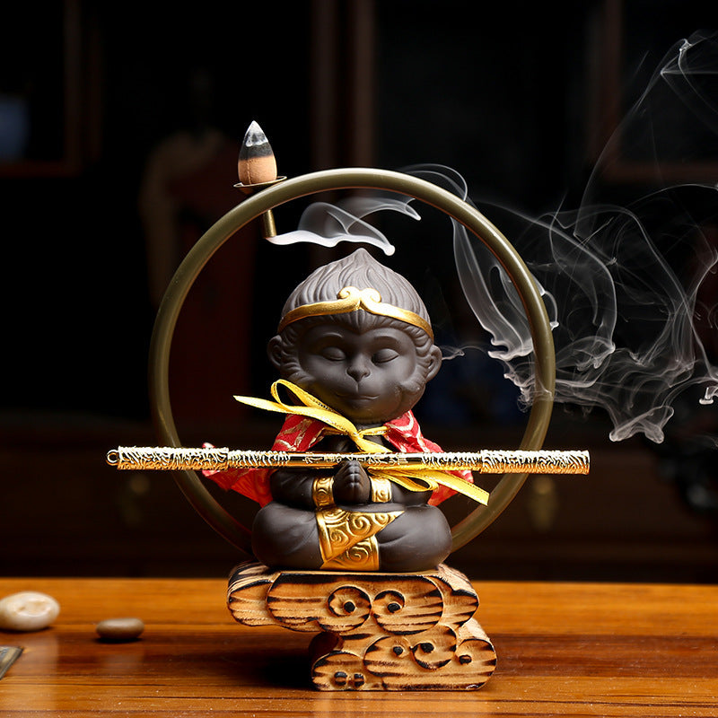 Fighting against Buddha back incense burner