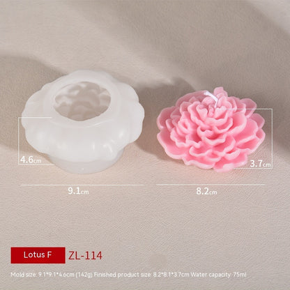 Lotus Aromatherapy Candle Silicone Mold Handmade Simulation Flowers Car Fragrant Stone Abrasive Tool