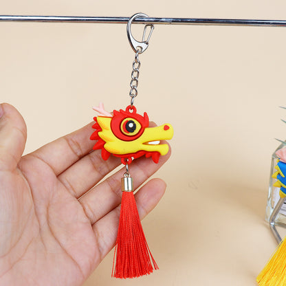 Fashionable Simple China Style Loong Dance Tassel Keychain