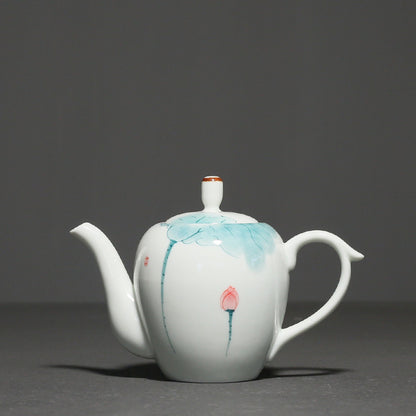 Household Hand Painted Lotus-function Underglaze Porcelain Teapot