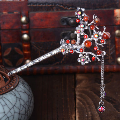 Delicate Antique Branch Silver Hairpin