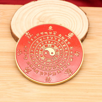 Brass A Gift Of Happiness Red Oil Desktop Decoration Qiankun Copper Ware Bagua Pendant