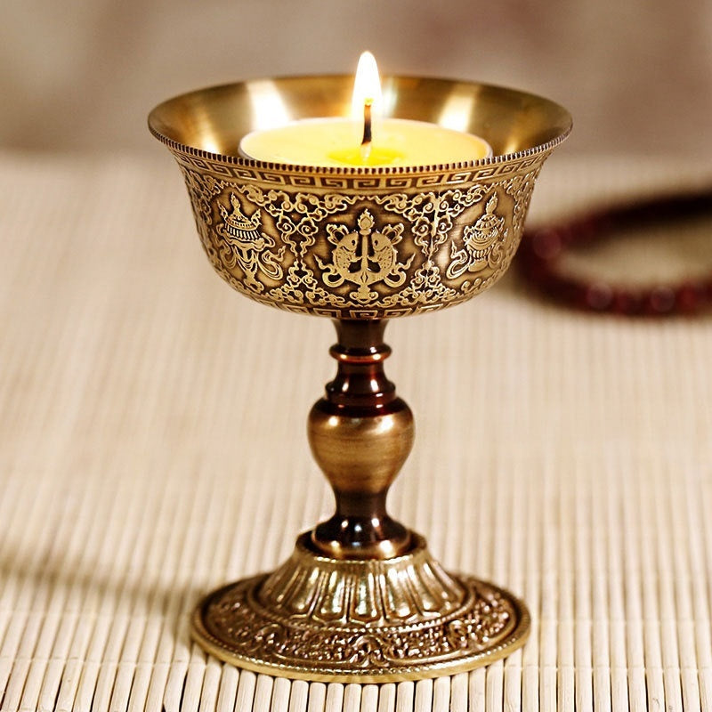 Pure Copper Butter Lamp Holder For Buddha Worship