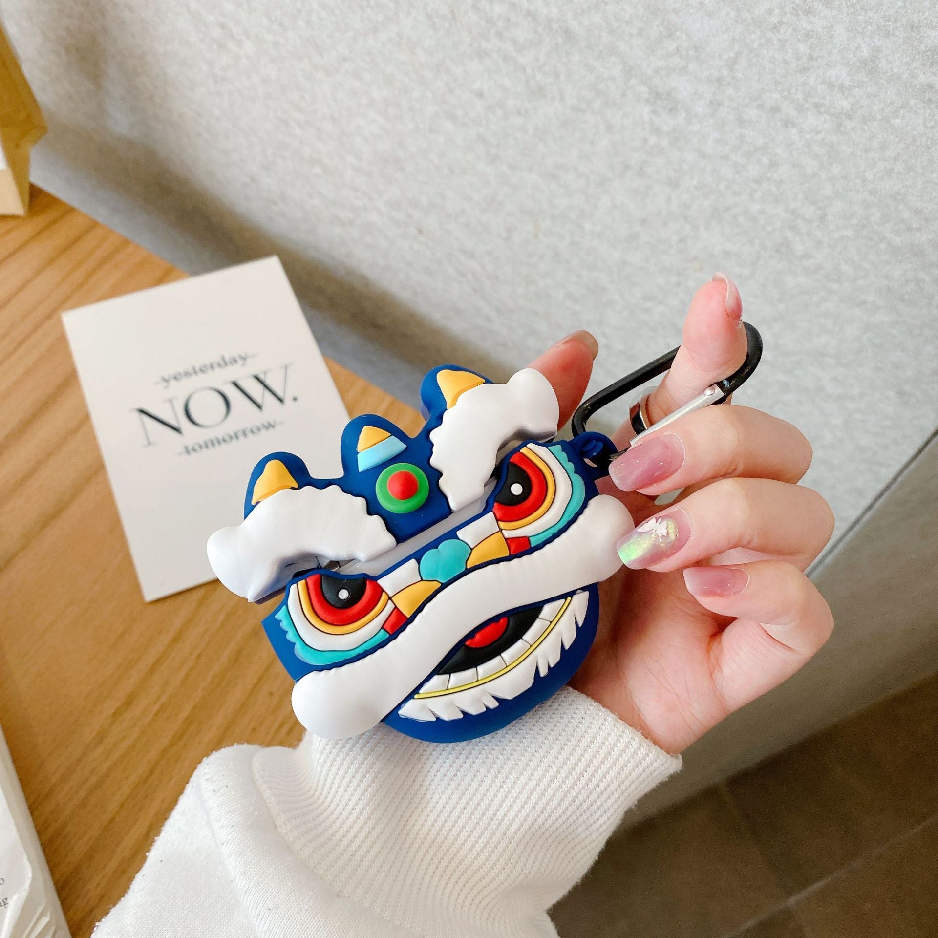 Chinese style lion dance silicone protective cover airpods 1/2 generation, airpods pro/3 generation earphone protective cover