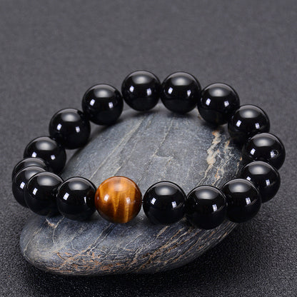 Natural Black Agate Bracelet Tiger Eye Bracelet