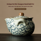 Ceramic Teapot Antique Auspicious Clouds Double Ears Pot