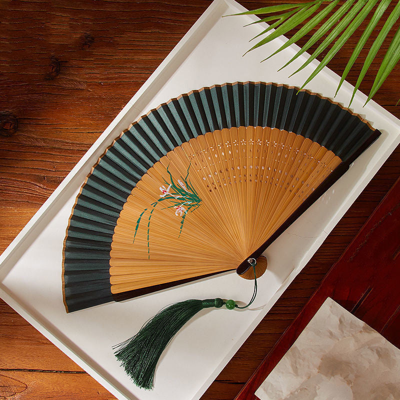 Portable Chinese Folding Fan For Women In Summer