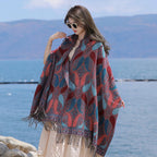Retro Ethnic Style Shawl Women's Cashmere-like Tassel Scarf