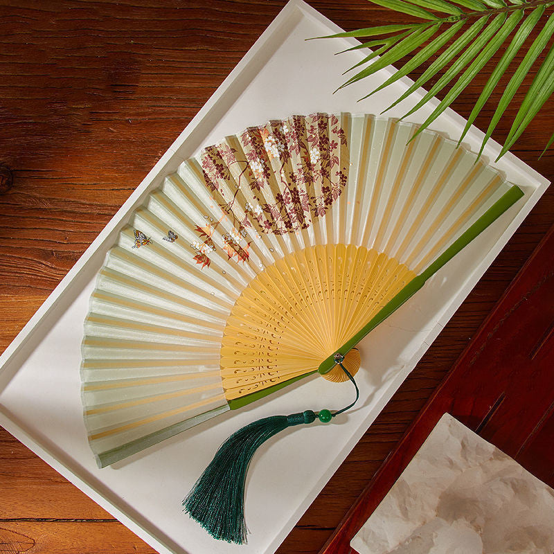 Portable Chinese Folding Fan For Women In Summer