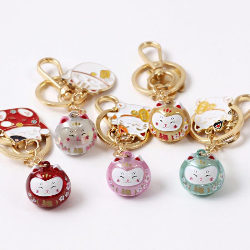 Cute Lucky Cat Car Keychain with Good Meaning