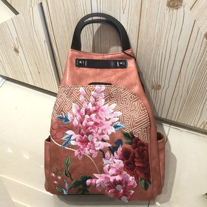 Embroidery Collocation Cheongsam Portable Messenger Backpack