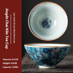 Blue and White Antique Old Clay Kung Fu Tea Brewing Ceramic Single Cup