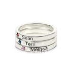 Custom Engraved Silver Ring for Couples Personalized Name Gift-4