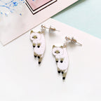 Alloy kitty earrings with zodiac animal design