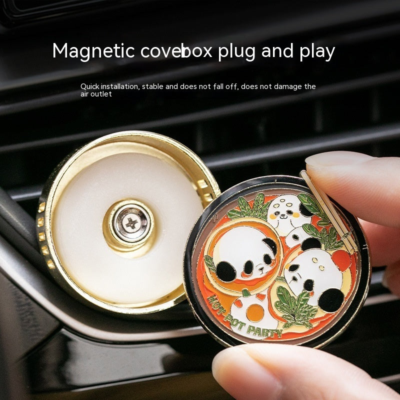 Panda Hot Pot Car Fragrance Outlet Perfume Decoration-3