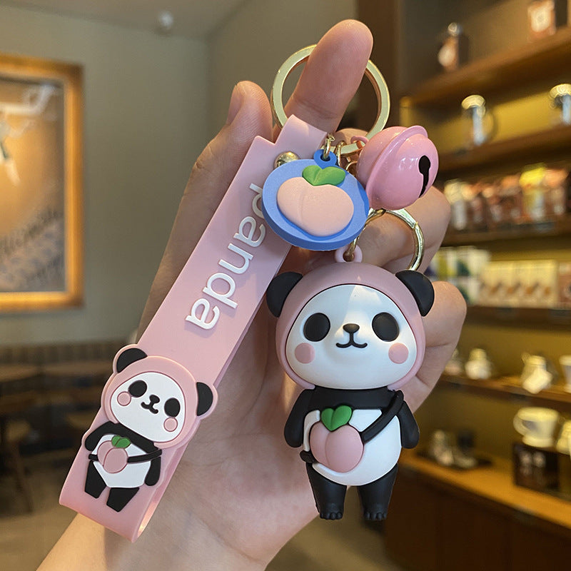 Cute Fruit Panda Keychain Backpack Pendant