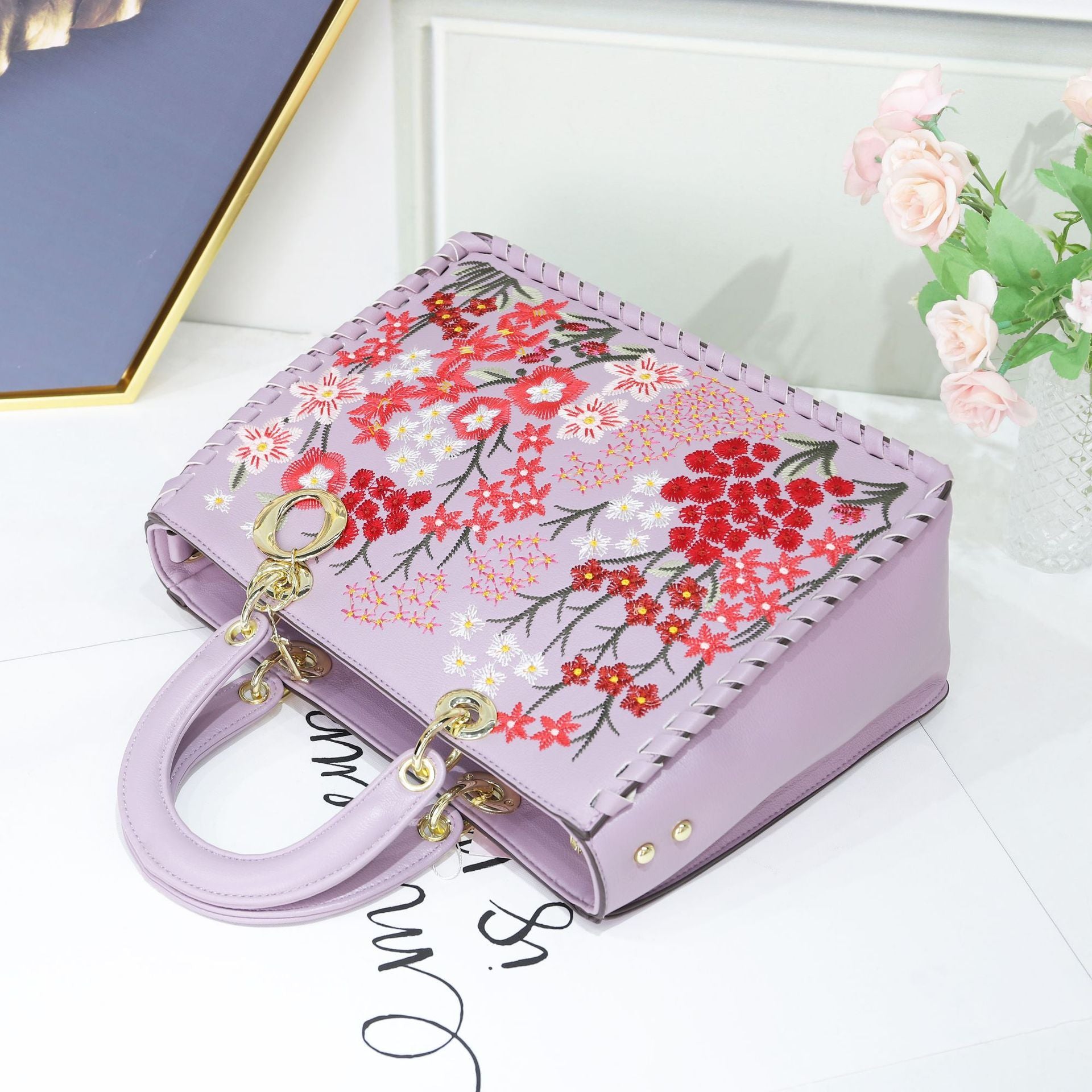 Hand-held Messenger Embroidery Ladies Bag