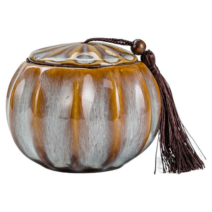 Small Size Creative Pumpkin Household Kiln Transmutation Tea Caddy Ceramic