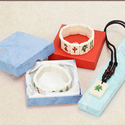 Acrylic Elastic String Mahjong Bracelet