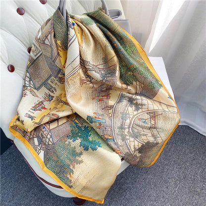 Silk Scarf Large Square Scarf Women Shawl