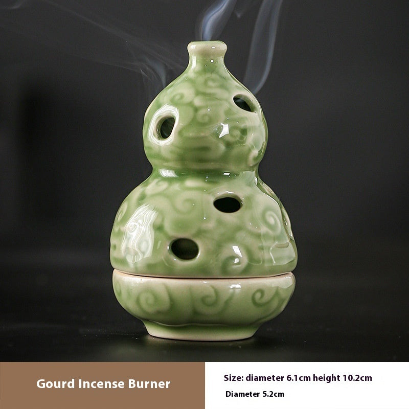 Celadon Gourd Incense Coil Burner Ornaments