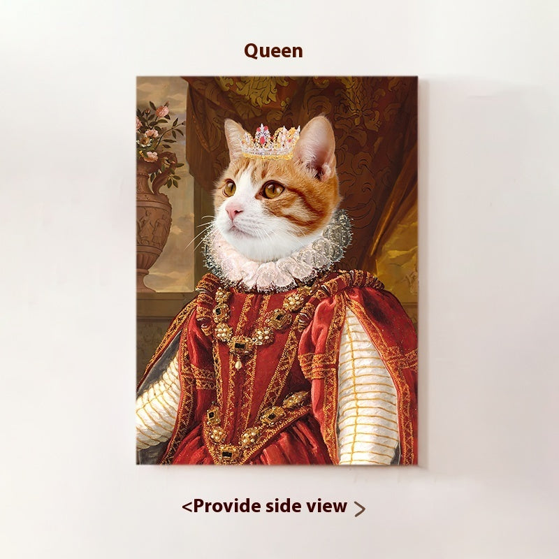 Cute Pet Into Oil Painting Cat Dog Head Custom Portrait