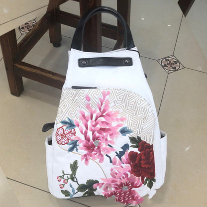 Embroidery Collocation Cheongsam Portable Messenger Backpack