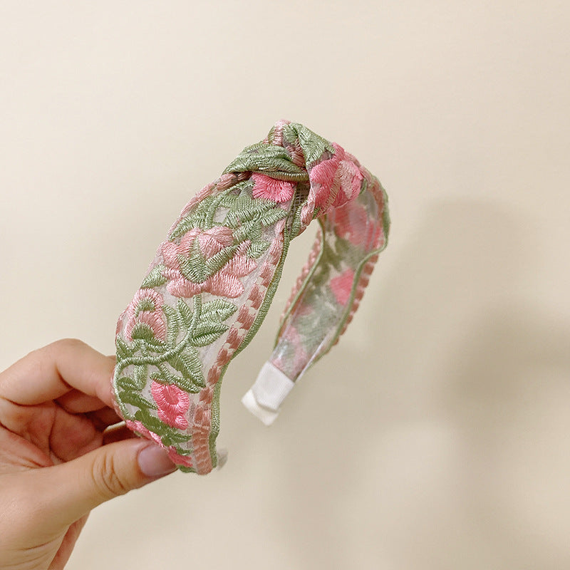 Ethnic Style Embroidery Floral New Chinese Style Headband Hair Accessories