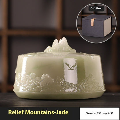 Relief Mountain Ashtray Large Prevent Fly Ash Smoke With Lid