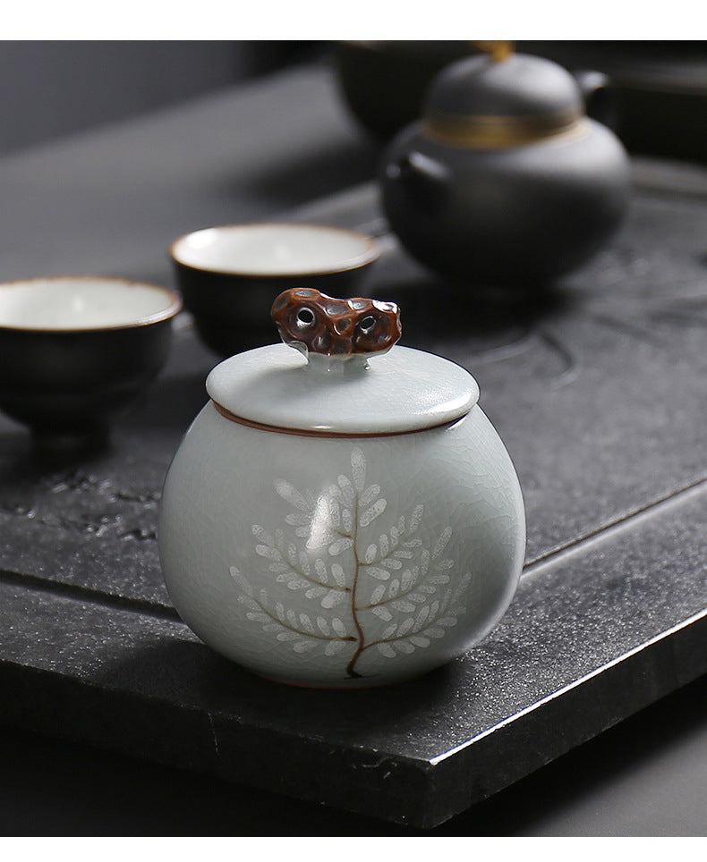 Portable Storage Sealed Ceramic Tea Caddy