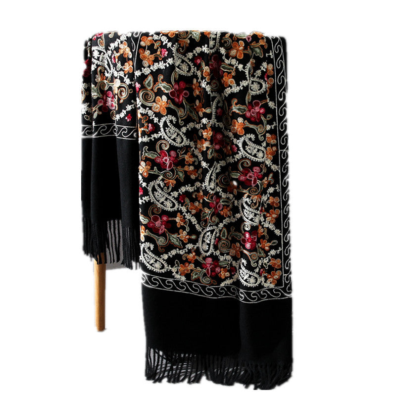 Nepal Cashmere Embroidery Cashew Ethnic Style Scarf Female Yunnan Lijiang Tibet Shawl