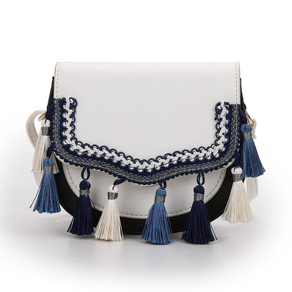 Women's ethnic style tassel shoulder bag