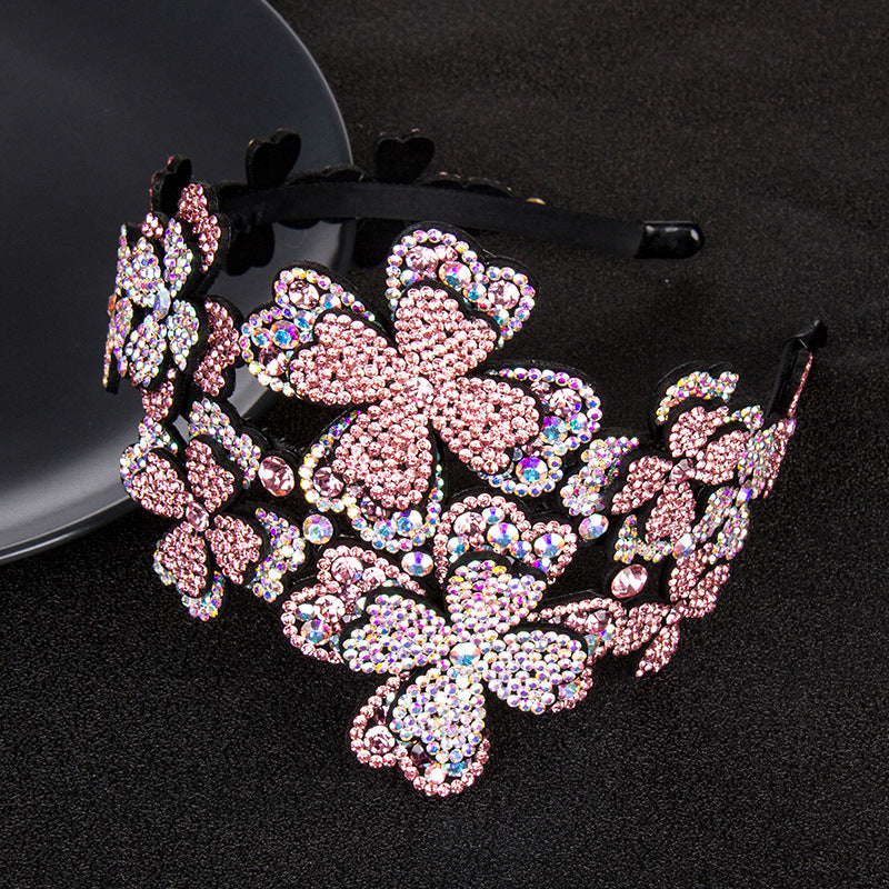 Hair band female pressed hair flower crystal hairpin