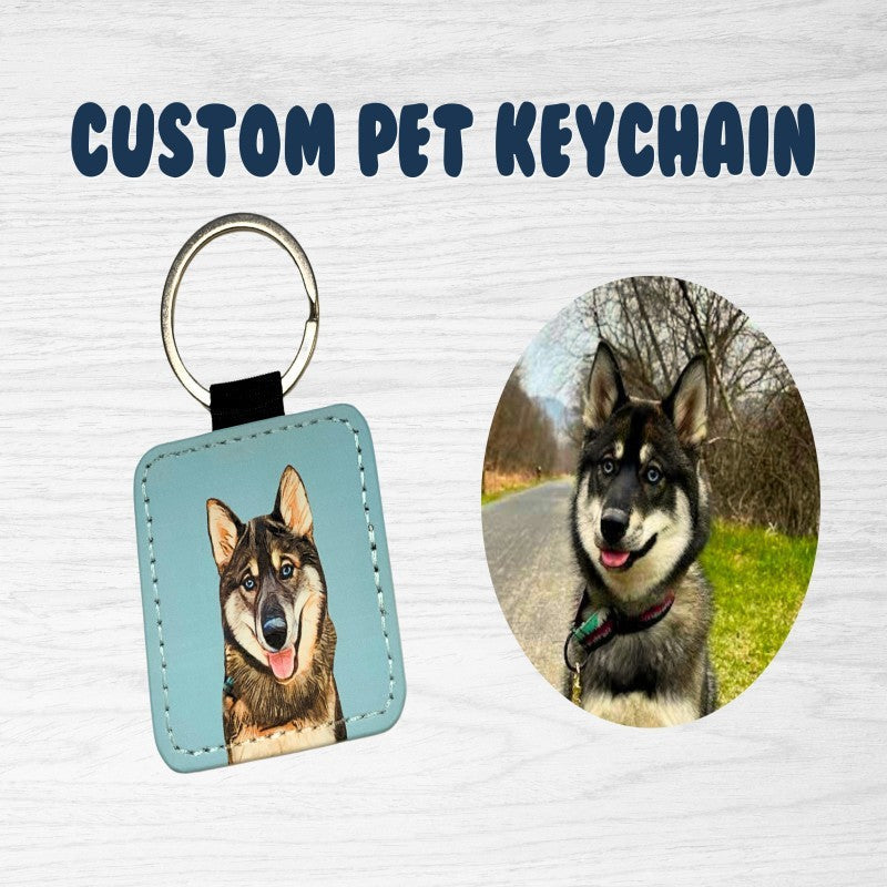 Customized Keychain for Pet Photos Small Pendant