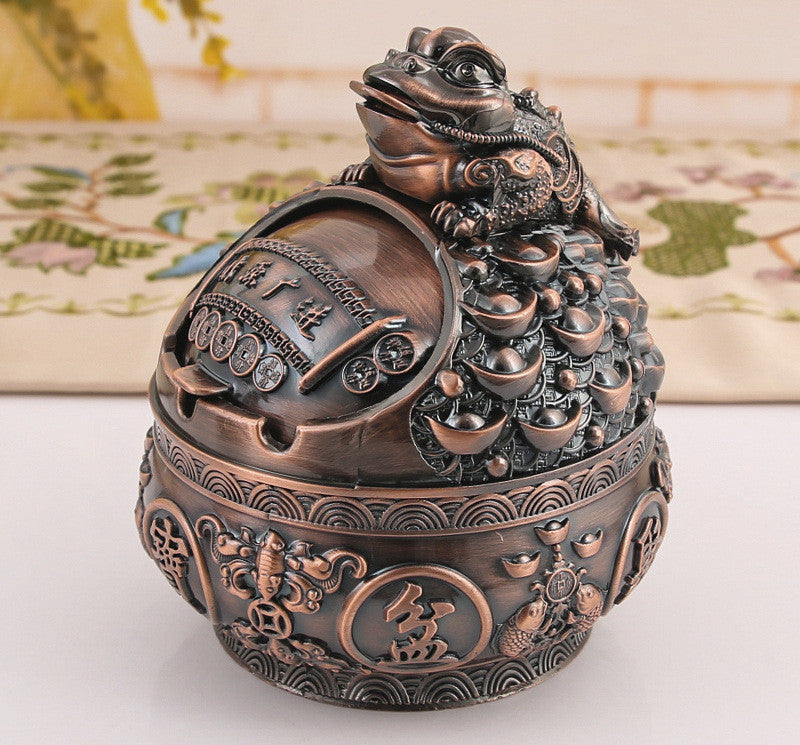 Imitation Bronze Golden Toad Yuanbao Cornucopia Ashtray