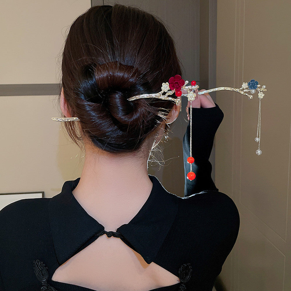 Plum Blossom Branch Tassel Hairpin Retro Hairpin