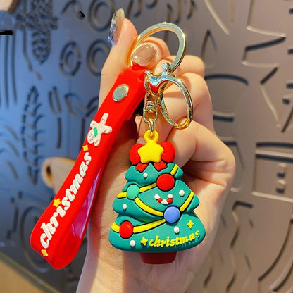 Christmas Exclusive Cartoon Doll Ring Buckle Resin Keychain