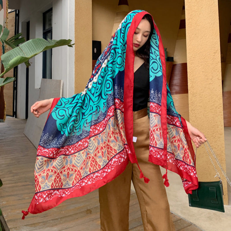 Women's Fashion Casual Ethnic Style Shawl Scarf