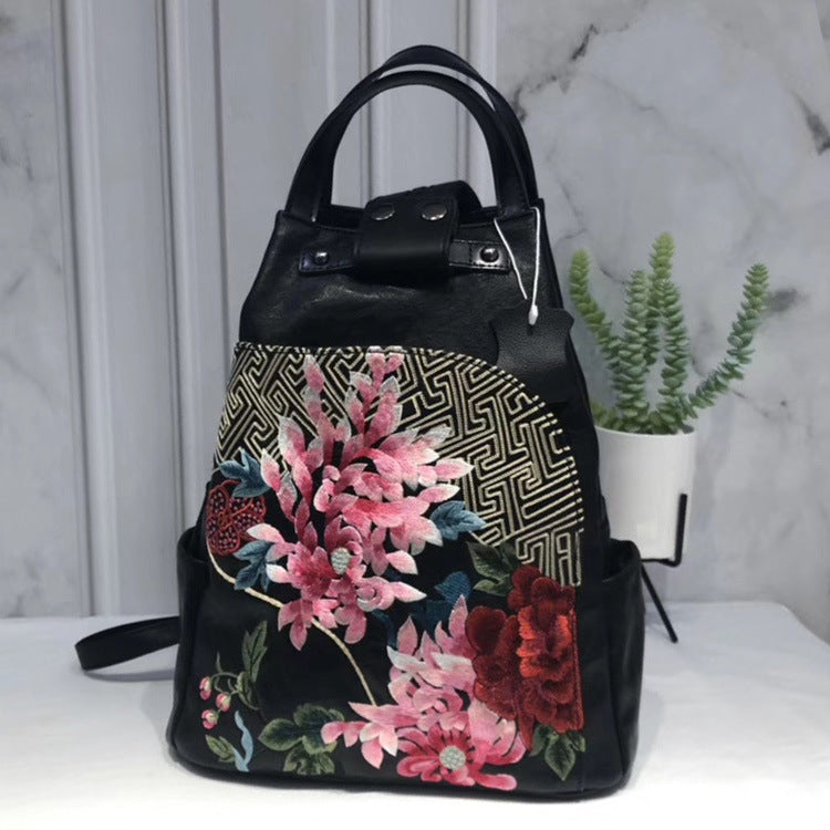 Embroidery Collocation Cheongsam Portable Messenger Backpack