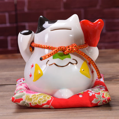 Ceramic Crafts 4.5 Inch Feng Sheng Shui Qi Lucky Cat Creative Decoration