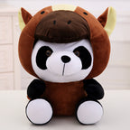 Panda plush toy with short fur and cotton stuffing