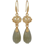 Silver Gilt Magnolia Flower Personality Retro Chinese Women's Earrings