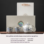 Silver Plated Teapot Teacup Chinese Traditional Pattern Creative Tea Set